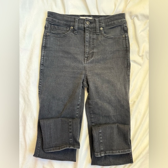 Madewell Stovepipe Jeans Washed Black High Rise Straight Leg Size 27 - Picture 4 of 6